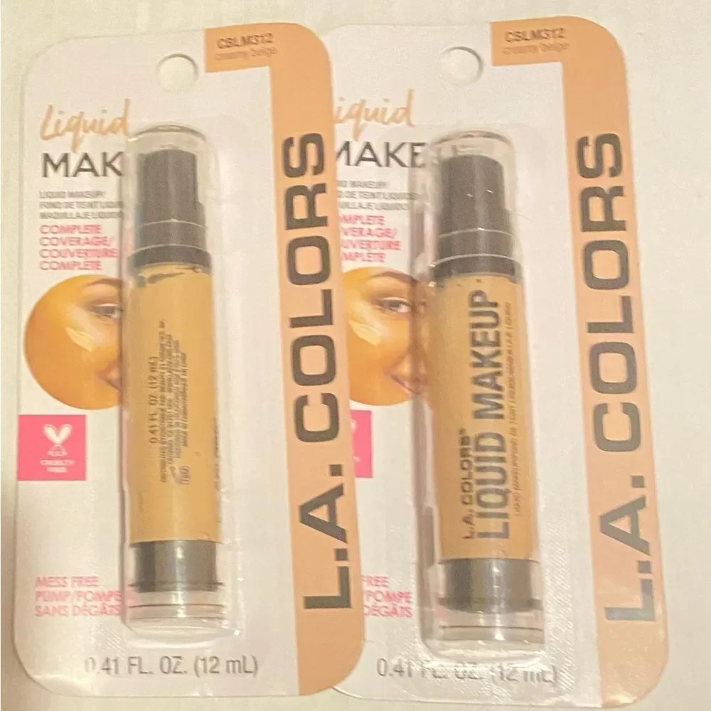 🎉L.A. COLORS  2 X Flawless Liquid Makeup Complete CBLM312 Creamy Beige 💥